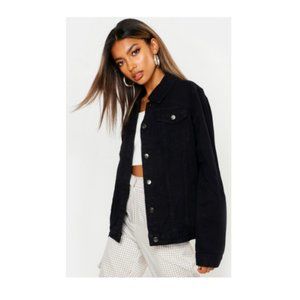 BOOHOO OVERSIZED BLACK DENIM JACKET